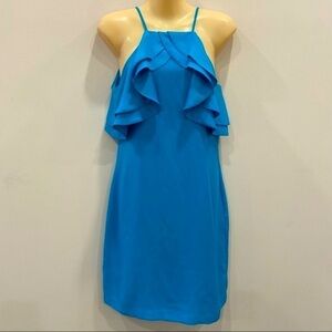 Laundry by Shelli Segal Turquoise Cold Shoulder Mini Dress